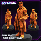 Cyberpunk, Zigma Black Cyber Omninet Diver, Cyberpunk, Papsikels, 32mmMini