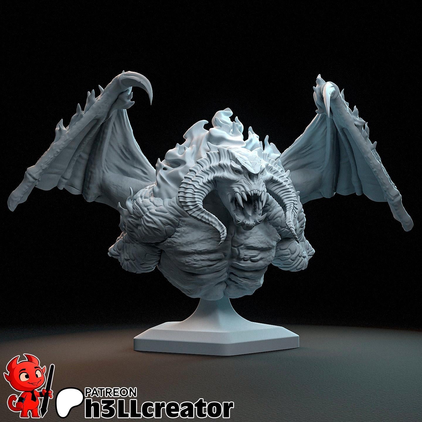 Balrog from The Lord of the Rings (fan art) | Full Model or Bust | Miniature scale 1:12 | h3LL Creator | DIY Model Kit