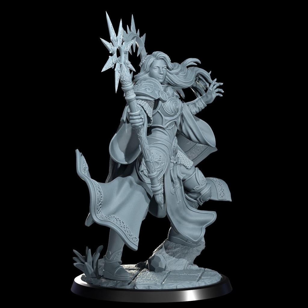 Lyriana Dawnbringer Aasimar Cleric Miniature: Cosmondo RPG Resin Figure