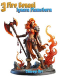 Ignara Flameborn Fire Genasi Barbarian Miniature: Cosmondo RPG, D&D Resin Model
