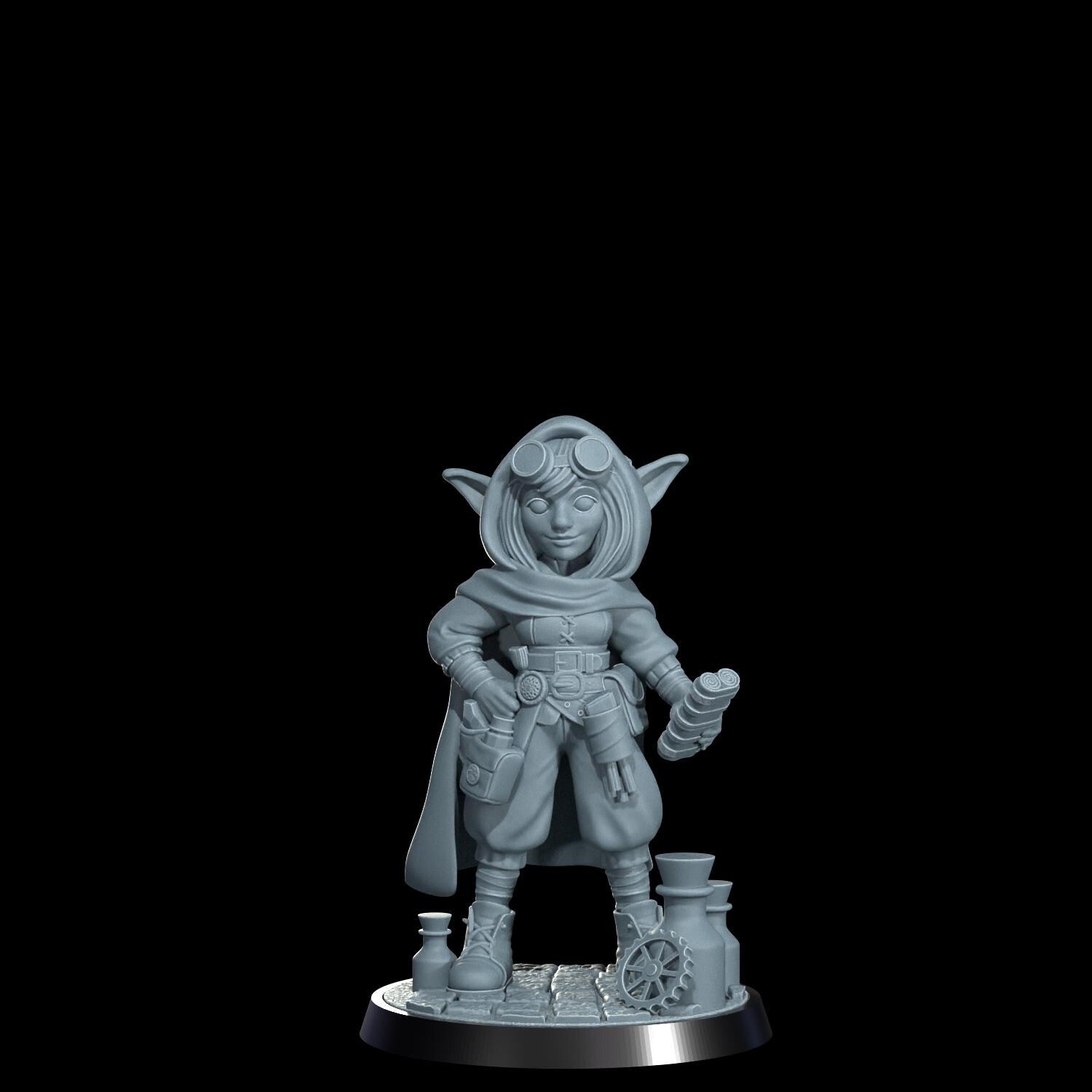 Nimbleton Cogspinner: Gnome Artificer Miniature - Cosmondo 12k Resin RPG (DIY Kit)