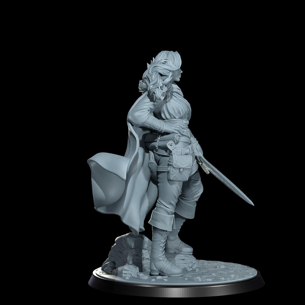 Arannis Windwhisper Elven Ranger Miniature: D&D, TTRPG, Cosmondo Resin (28mm, 32mm, 75mm)