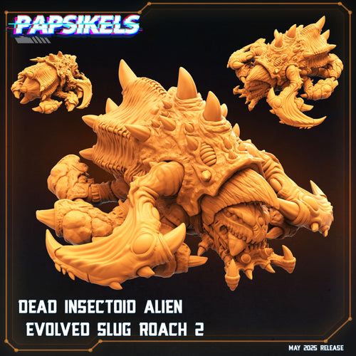 Aliens Vs Humans - Reconnaissance | Dead Insectoid Alien Evolved Slug Roach - Starcraft, Papsikels, 32mm Mini - TTRPG Gaming, Alien RPG