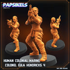Aliens Vs Humans - Reconnaissance I Human Colonial Marine Colonel Eula Hendricks - Papsikels, 32mm Mini for TTRPG Gaming, Alien RPG