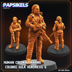 Aliens Vs Humans - Reconnaissance I Human Colonial Marine Colonel Eula Hendricks - Papsikels, 32mm Mini for TTRPG Gaming, Alien RPG
