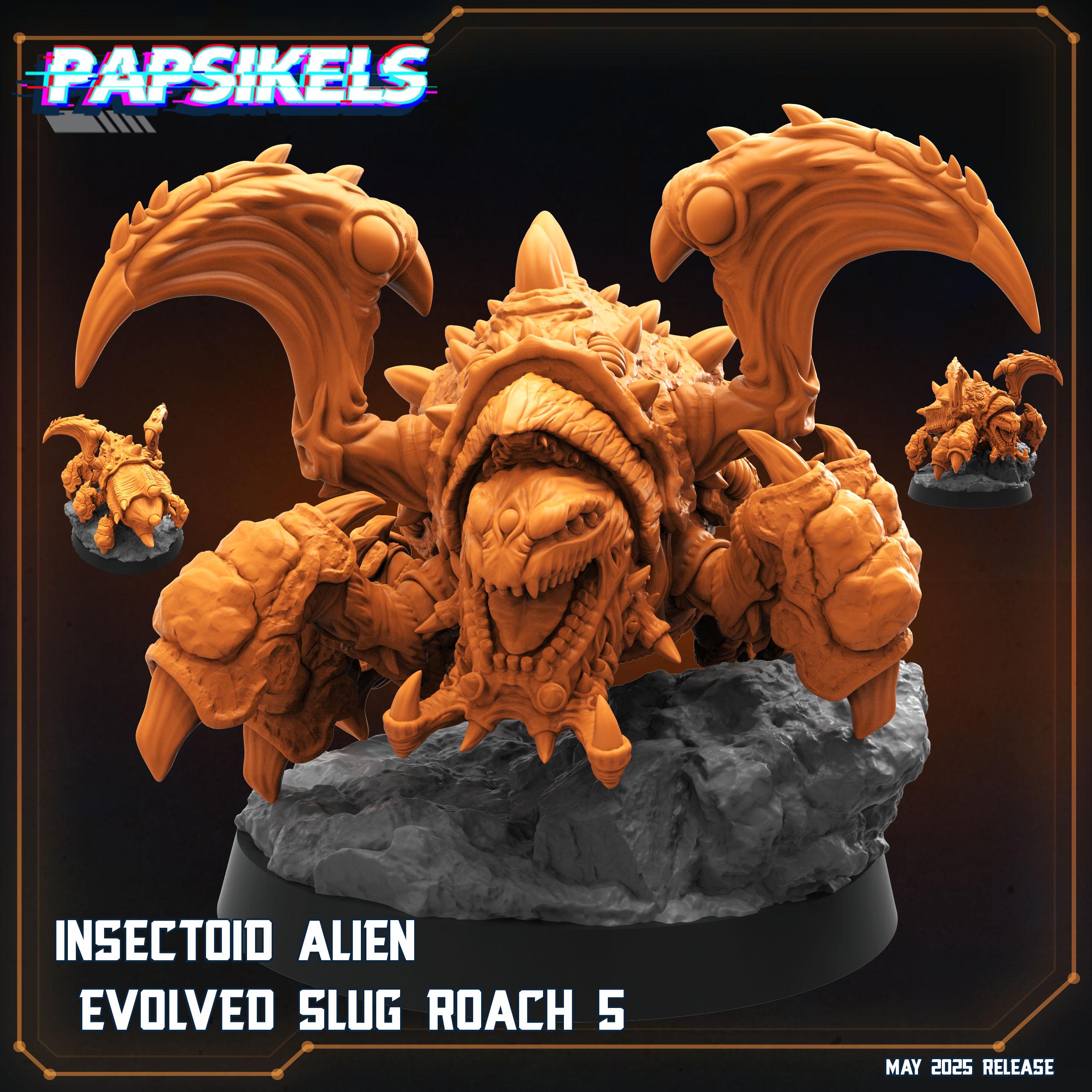 Aliens Vs Humans - Reconnaissance | Insectoid Alien Evolved Slug Roach - Starcraft, Papsikels, 32mm Mini - TTRPG Gaming, Alien RPG