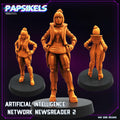 Artificial Intelligence Network Newsreaders | Miniature for RPG, 32mm Scale, Papsikels Anime-Inspired Model
