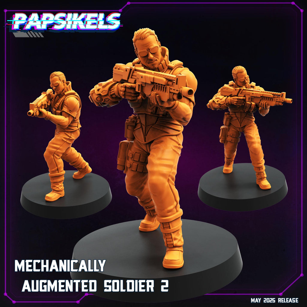 Cyberpunk,  Mechanically Augmented Soldiers, Cyberpunk, Papsikels, 32mmMini