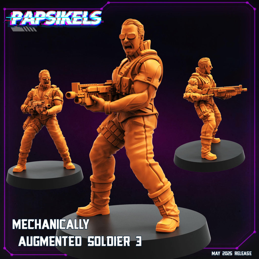 Cyberpunk,  Mechanically Augmented Soldiers, Cyberpunk, Papsikels, 32mmMini