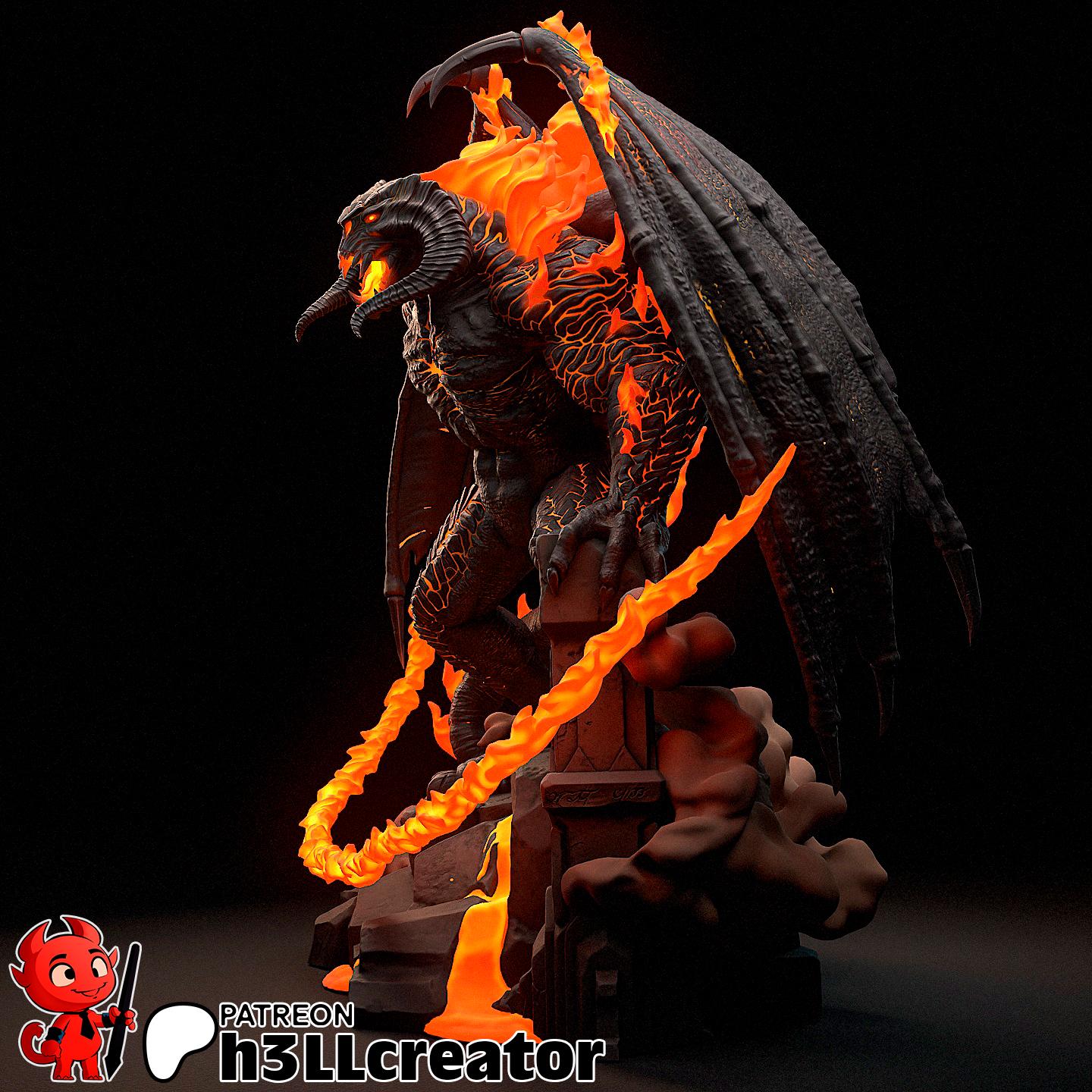Balrog from The Lord of the Rings (fan art) | Full Model or Bust | Miniature scale 1:12 | h3LL Creator | DIY Model Kit