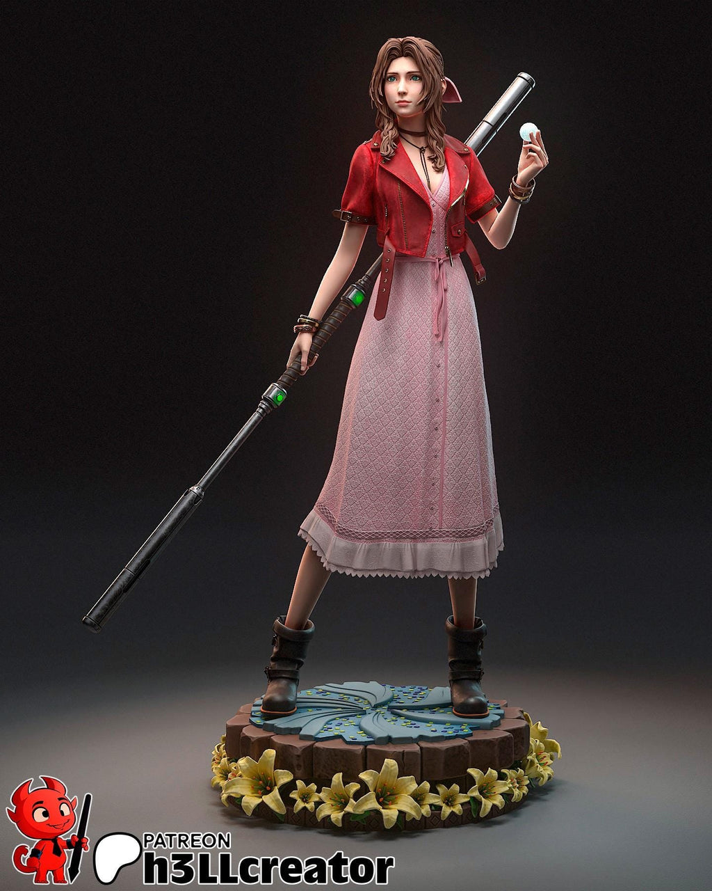 Aerith Final Fantasy VII Miniature: 160mm Resin DIY Model Kit
