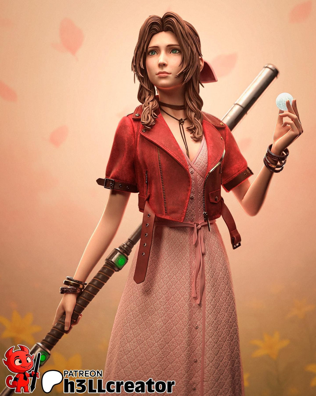 Aerith Final Fantasy VII Miniature: 160mm Resin DIY Model Kit