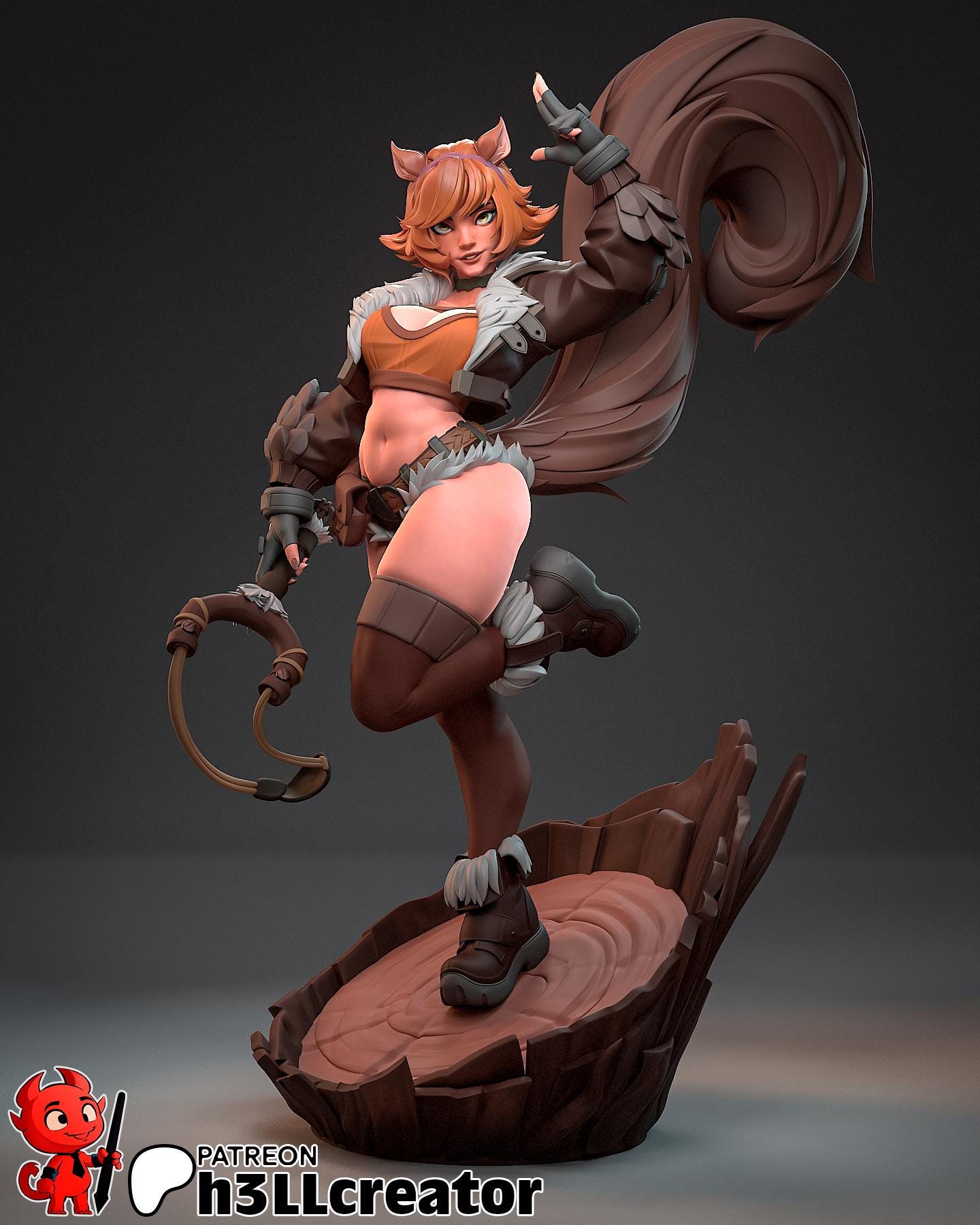 Squirrel Girl from Marvel Rivals (fan art) | Full Model or Bust | Miniature scale 1:12 | h3LL Creator | DIY Model Kit