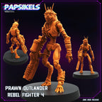 Cyberpunk Prawn Outlander Miniature: District 9 Rebel Fighter, 28/32mm RPG