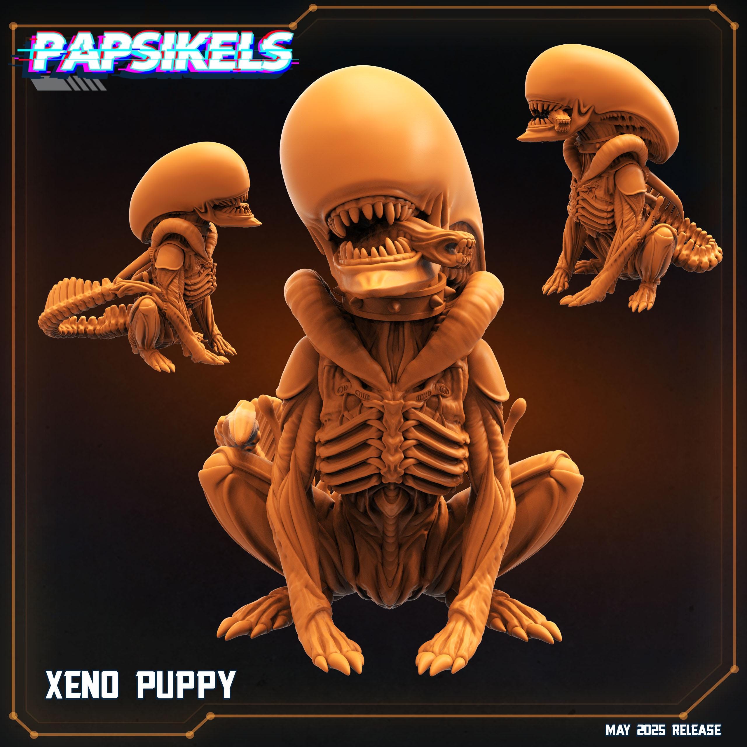 Xeno Puppy, Xenomorph, Papsikels, 3D Printed Resin Model for Tabletop,