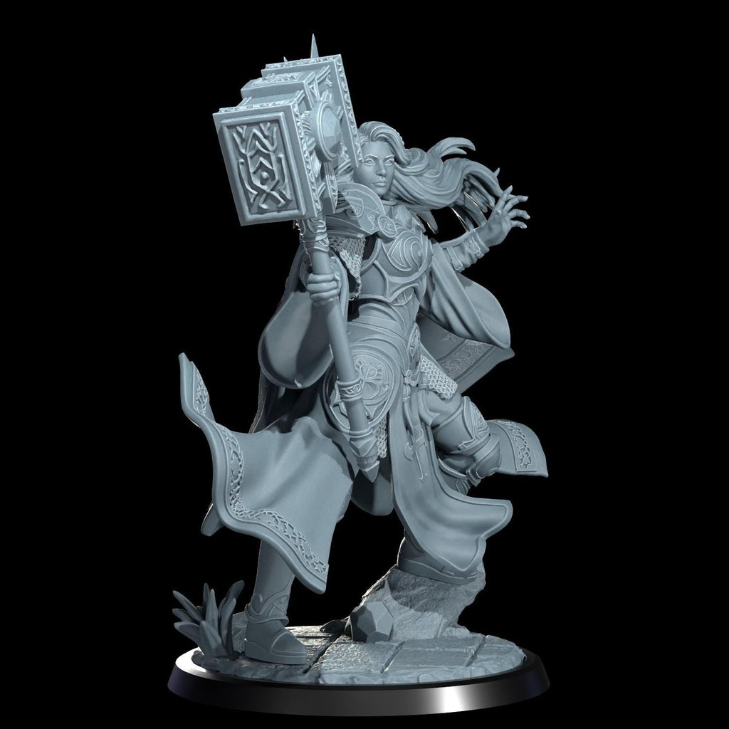 Lyriana Dawnbringer Aasimar Cleric Miniature: Cosmondo RPG Resin Figure