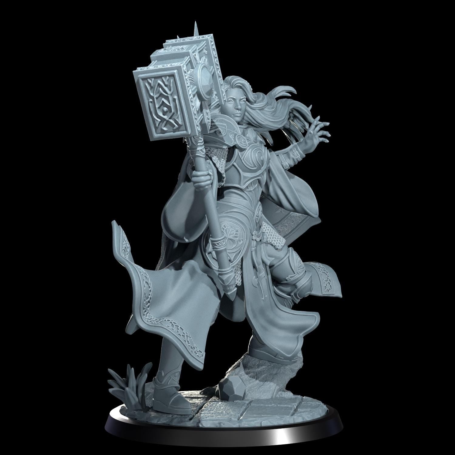 Lyriana Dawnbringer Aasimar Cleric Miniature: Cosmondo RPG Resin Figure