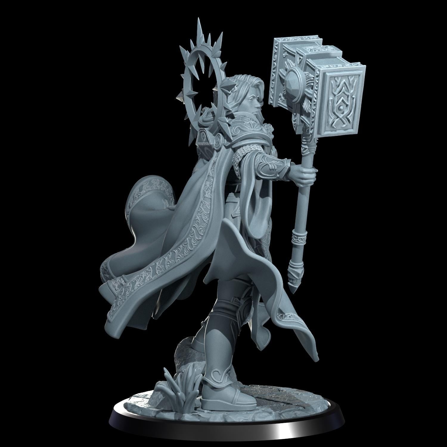 Lyriana Dawnbringer Aasimar Cleric Miniature: Cosmondo RPG Resin Figure