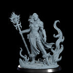 Ignara Flameborn Fire Genasi Barbarian Miniature: Cosmondo RPG, D&D Resin Model