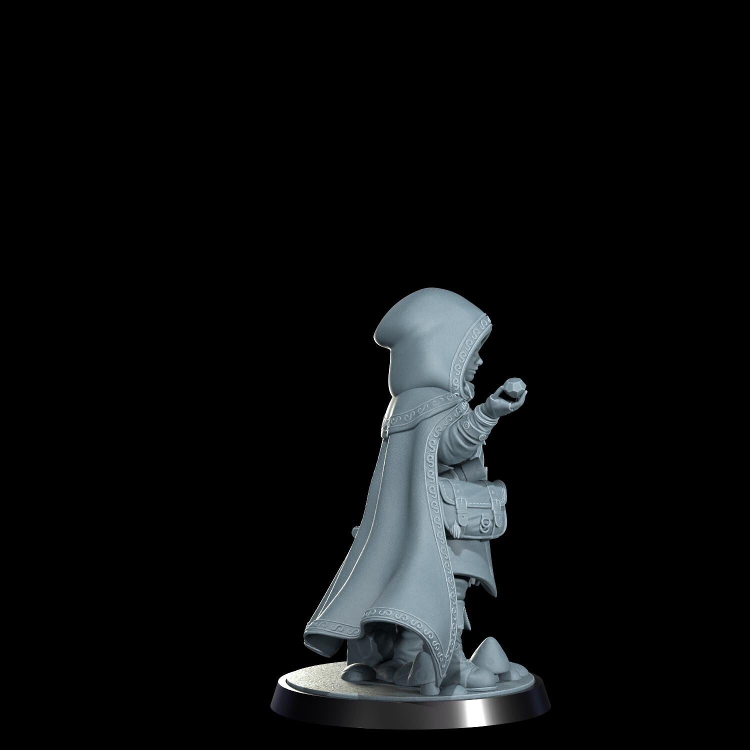 Ryn the Ghostwalker: Halfling Rogue Miniature - Cosmondo RPG Resin Model