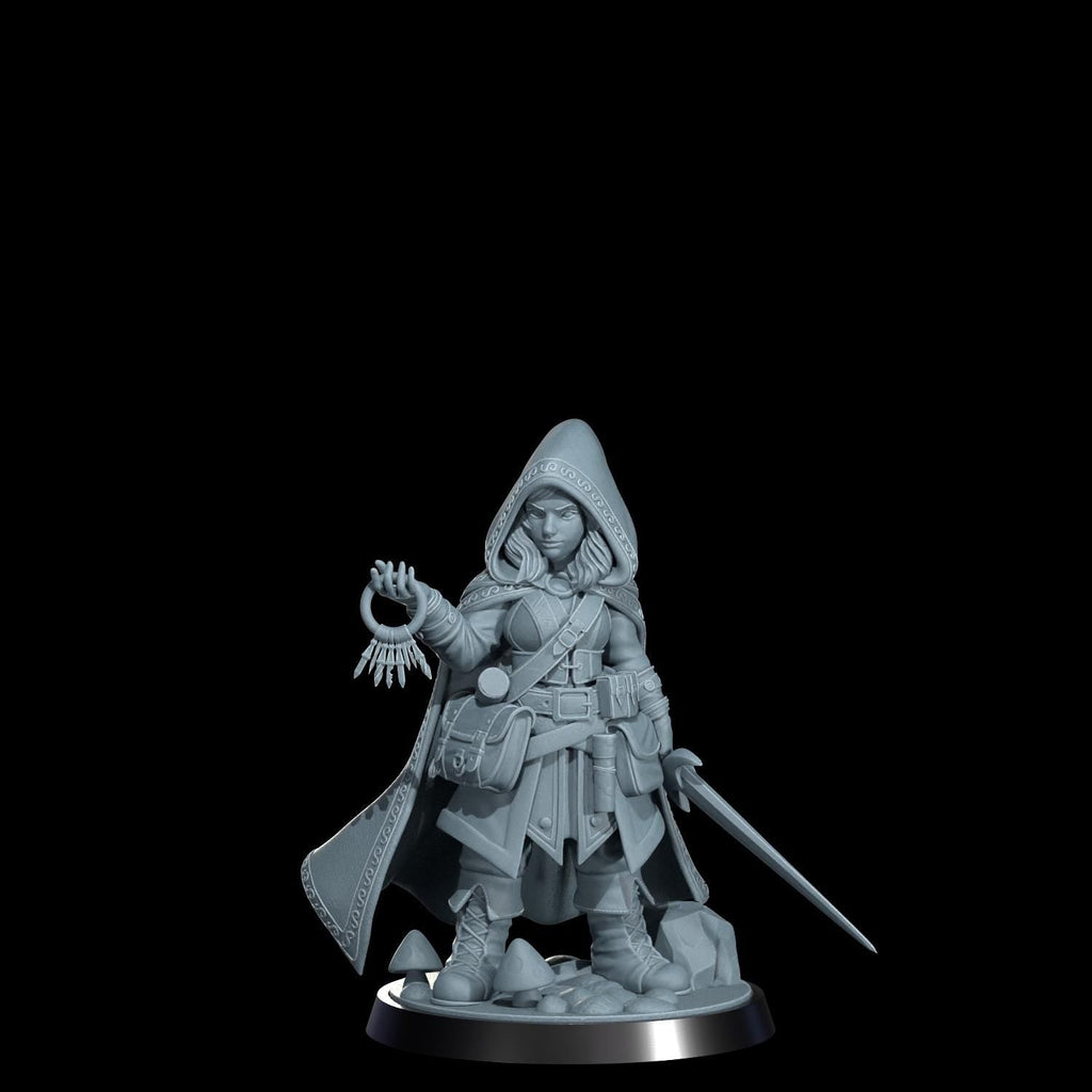 Ryn the Ghostwalker: Halfling Rogue Miniature - Cosmondo RPG Resin Model