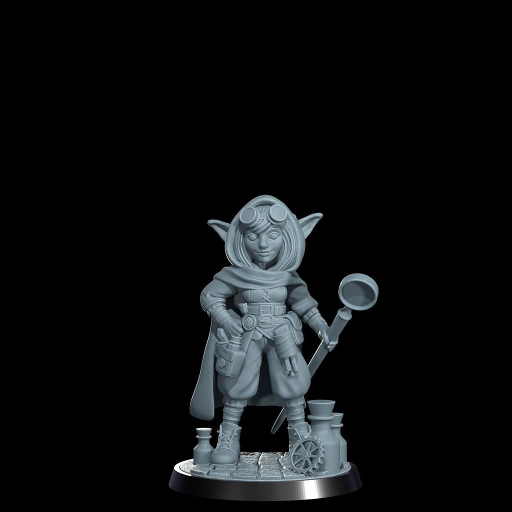 Nimbleton Cogspinner: Gnome Artificer Miniature - Cosmondo 12k Resin RPG (DIY Kit)