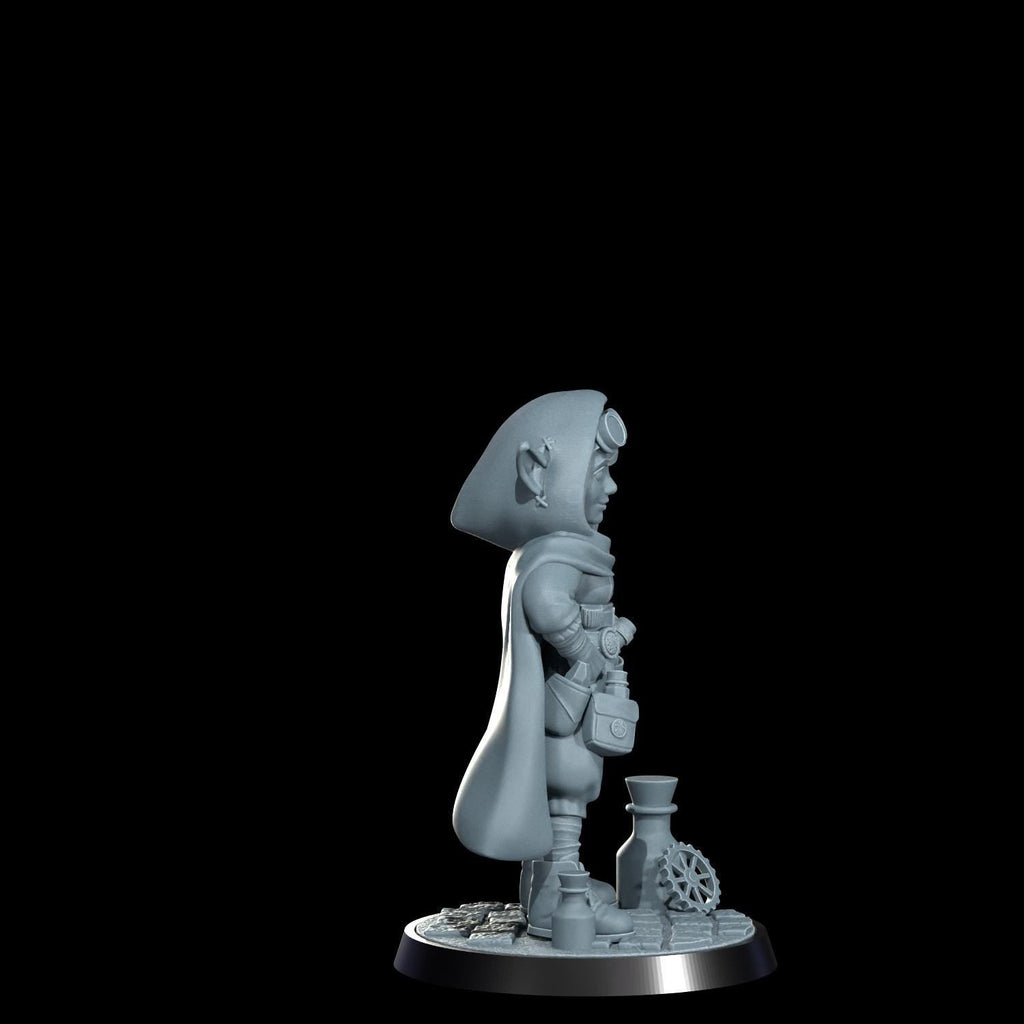Nimbleton Cogspinner: Gnome Artificer Miniature - Cosmondo 12k Resin RPG (DIY Kit)