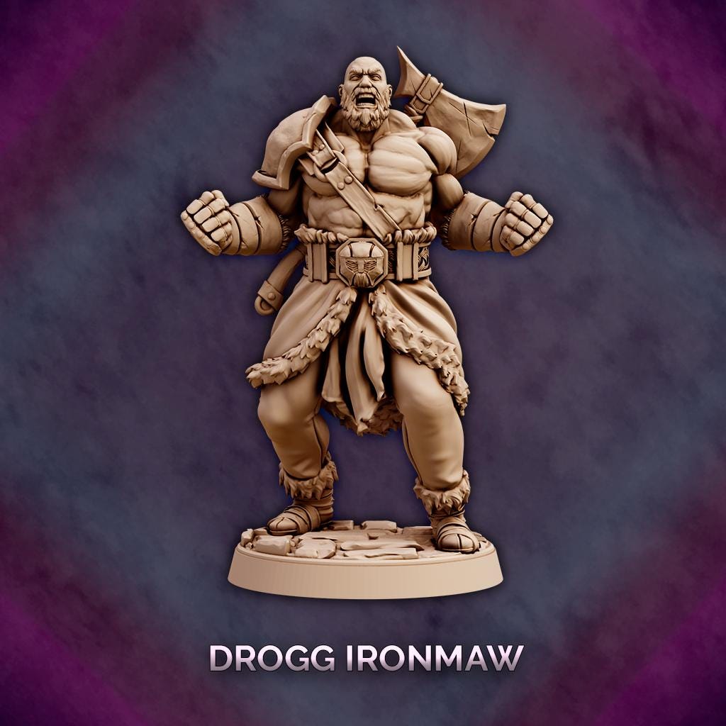 Drogg/Grog Miniature: Critical Role, Vox Machina Inspired - 28/32/75mm Resin Figure