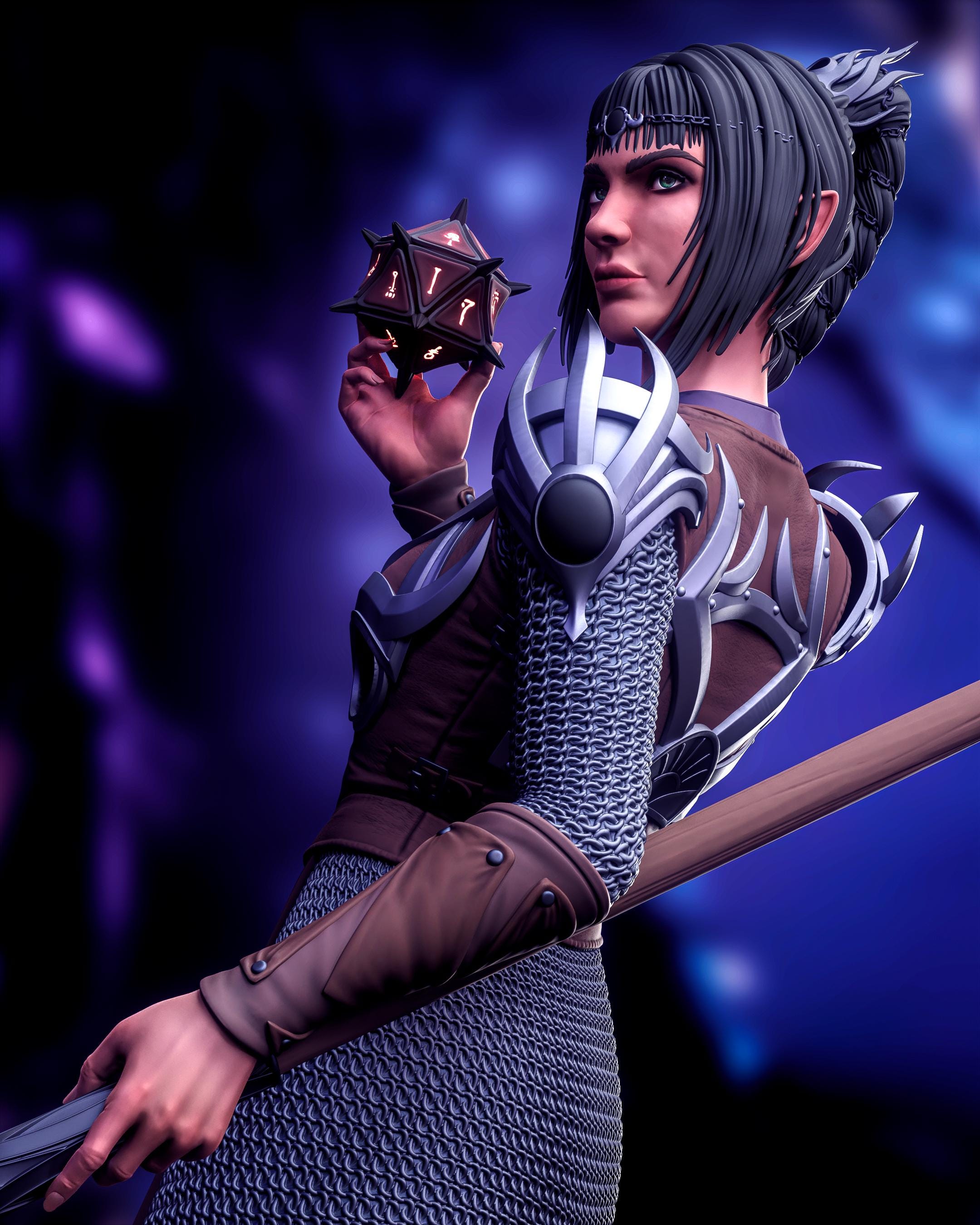 Shadowheart from Baldur's Gate 3 (fan art) | Full Model or Bust | Miniature scale 1:12 | h3LL Creator | DIY Model Kit