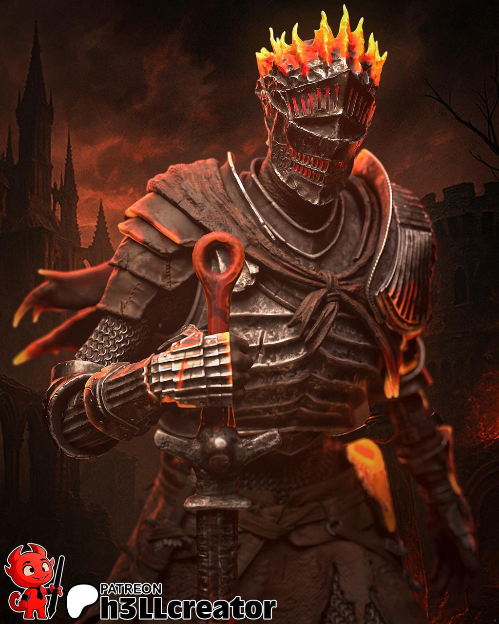 Soul of Cinders Statuette: Dark Souls III Fan Art, DIY Model Kit