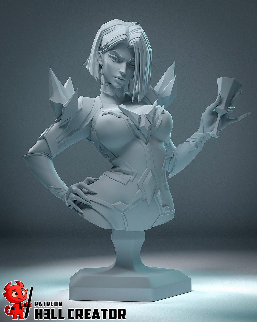 Emma Frost from Marvel Rivals (fan art) | Full Model or Bust | Miniature scale 1:12 | h3LL Creator | DIY Model Kit