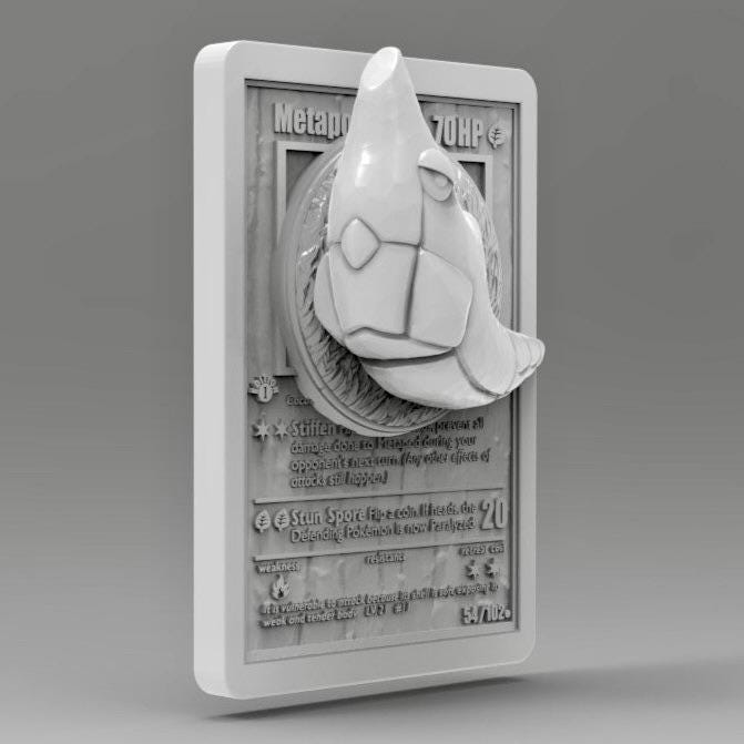 Metapod - 3D Printed Pokemon Card Wall Hanger | Fan Art | Pokemon TCG | Resin Model | ABC3D Models
