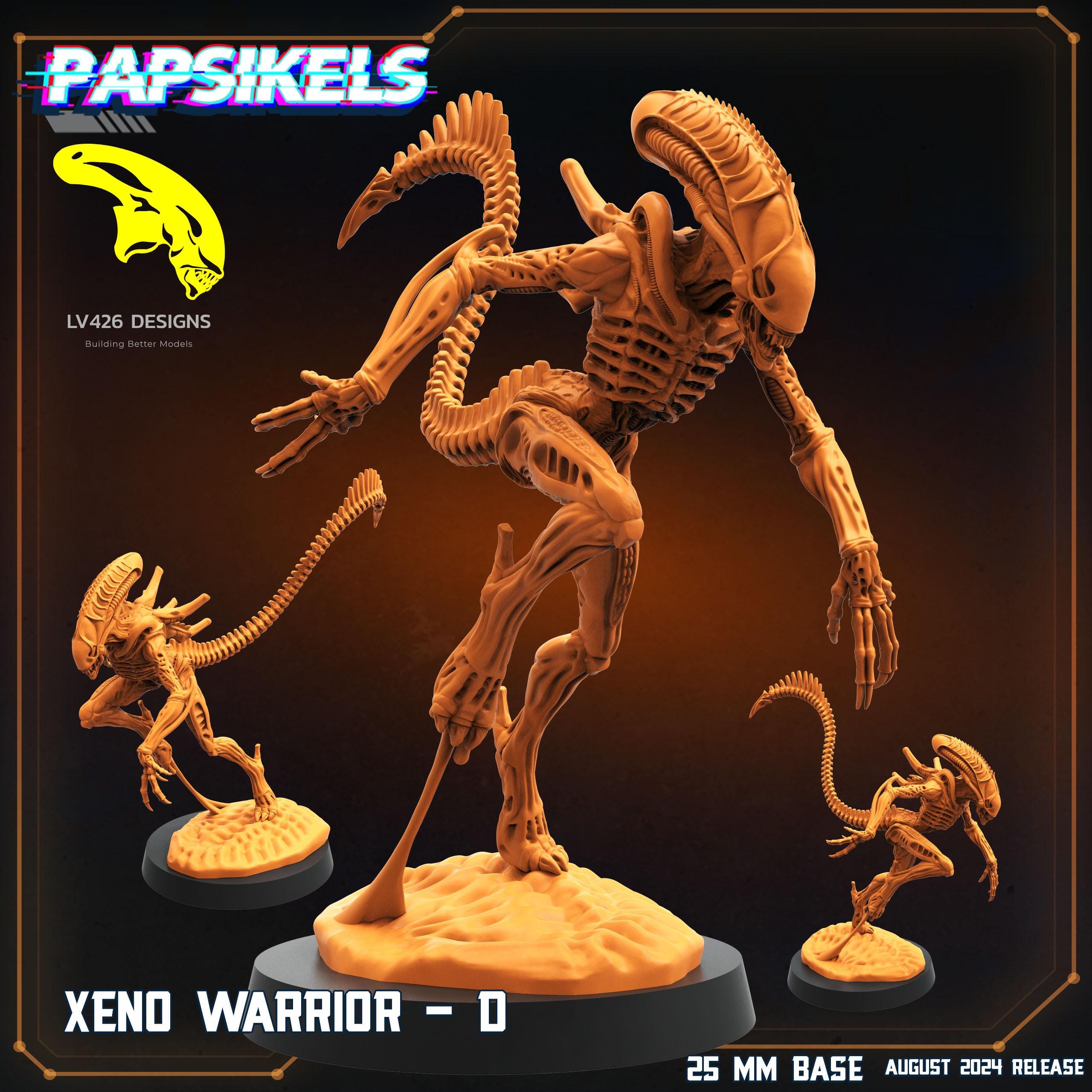 Alien Xenomorph Warriors 32mm Miniature for Sci-Fi RPG, Tabletop Gaming - Papsikels Resurgence Collection