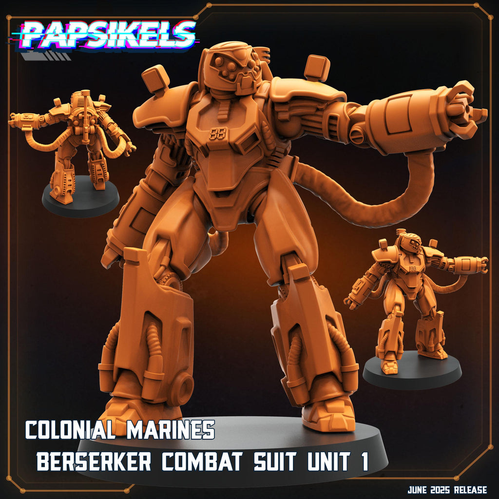 Colonial Marines Berserker Combat Suit Units Miniatures: Alien RPG, Sci-Fi (28/32mm Scale, Papsikels)