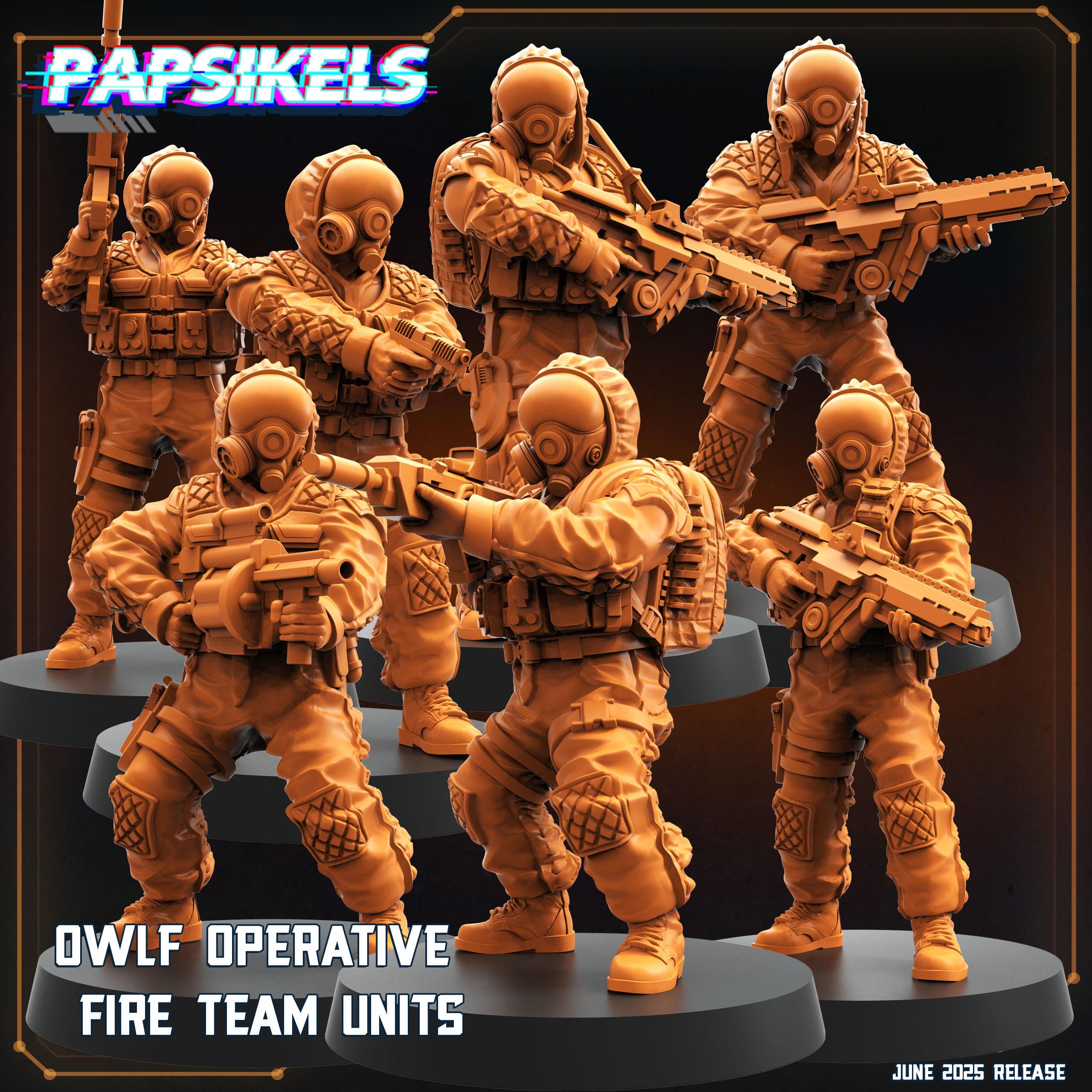 OWLF Operative Miniatures: Sci-Fi Fire Team, 28/32mm Scale