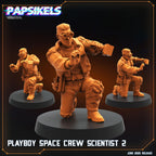 Sci-Fi Playboy Crew Scientists Miniatures: Papsikels Alien RPG Figure (28/32mm Scale TTRPG)