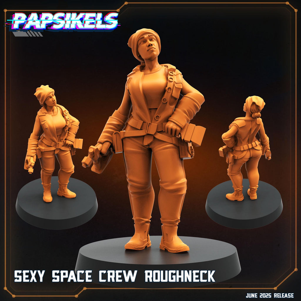 Aliens Vs Humans - Dark Space I Sexy Space Crew Roughnecks - Papsikels, 28mm / 32mm Mini for TTRPG Gaming, Alien RPG