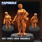 Aliens Vs Humans - Dark Space I Sexy Space Crew Roughnecks - Papsikels, 28mm / 32mm Mini for TTRPG Gaming, Alien RPG
