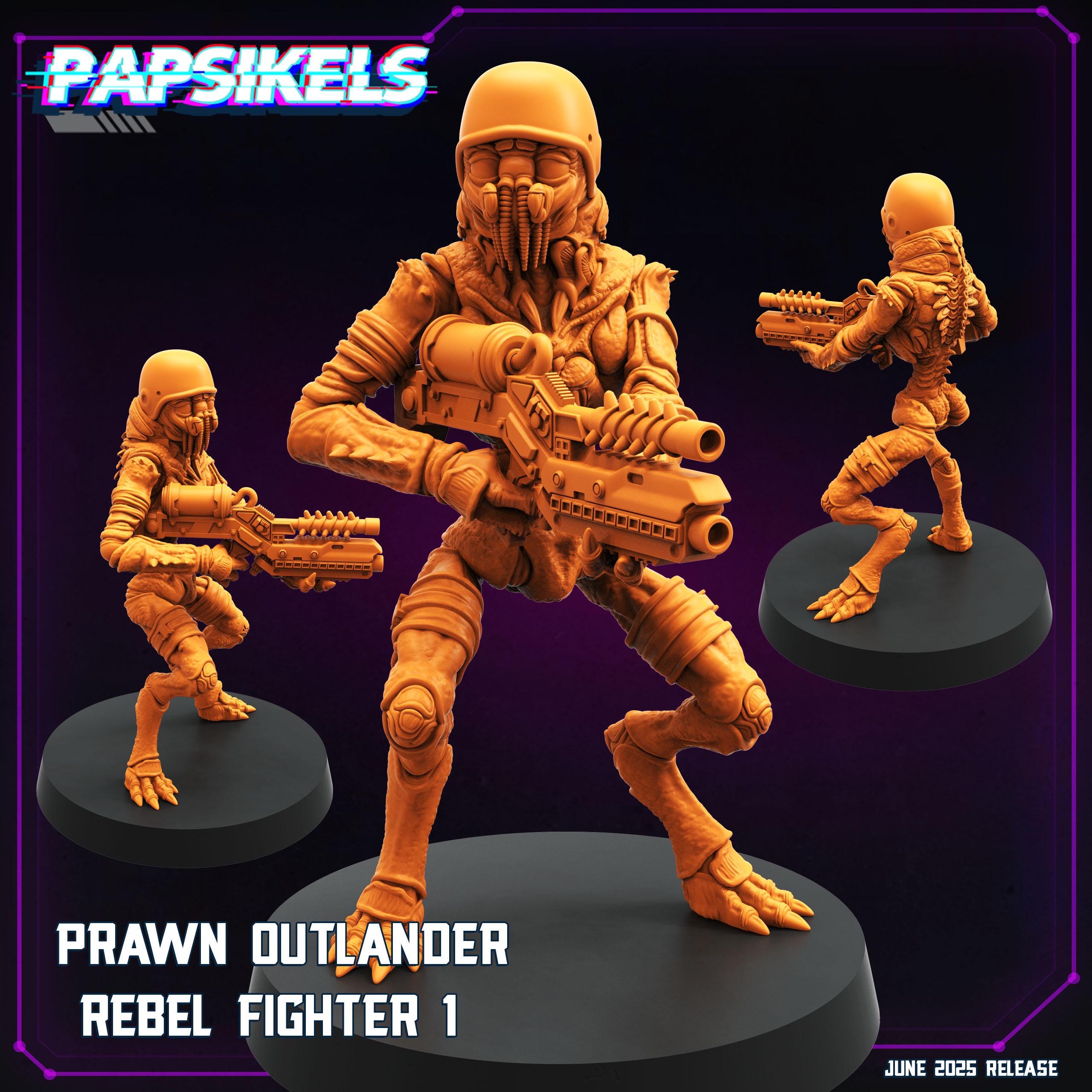 Cyberpunk Prawn Outlander Miniature: District 9 Rebel Fighter, 28/32mm RPG