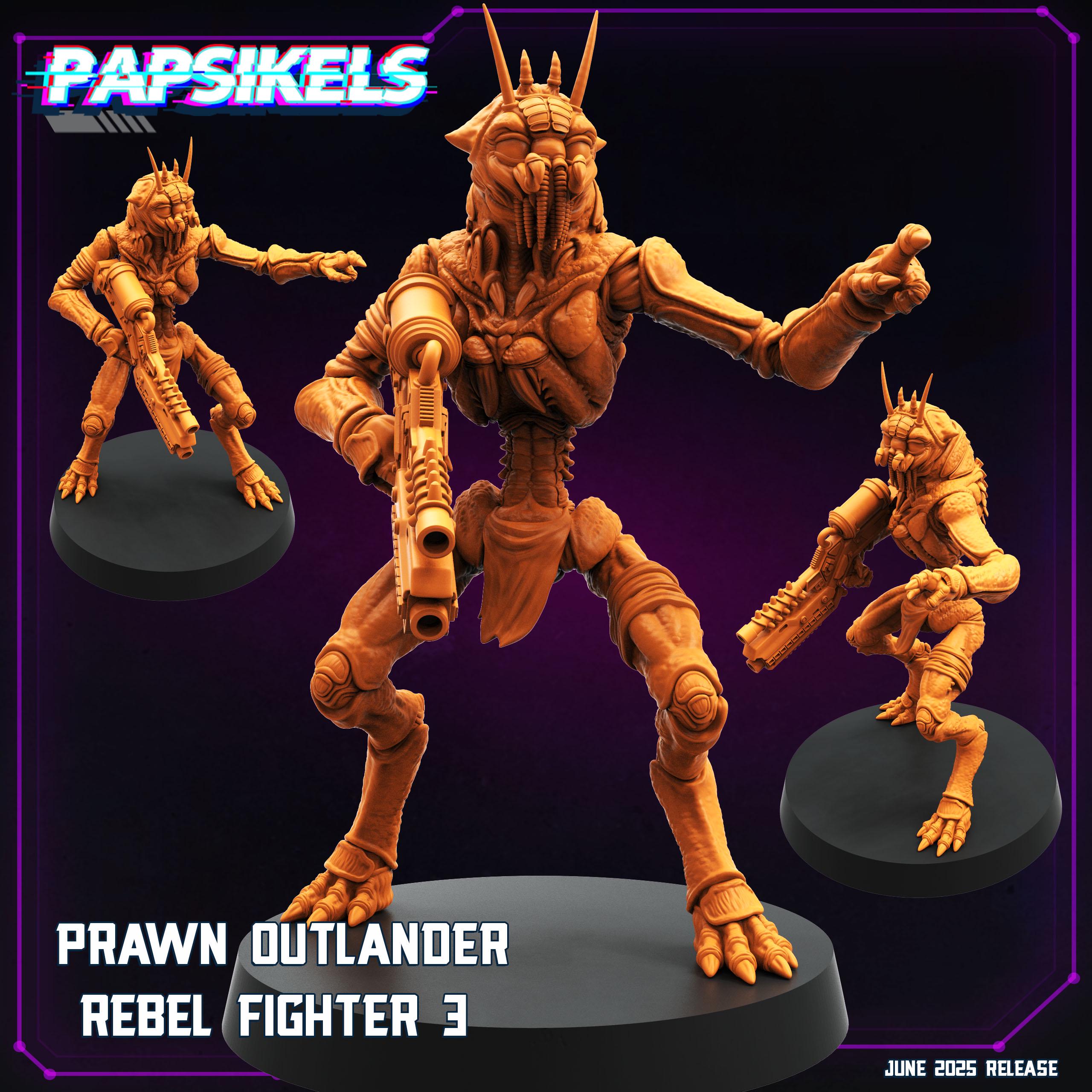Cyberpunk Prawn Outlander Miniature: District 9 Rebel Fighter, 28/32mm RPG
