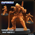Samurai Alien Skull Hunter Miniature: 28mm/32mm Sci-Fi RPG Figure