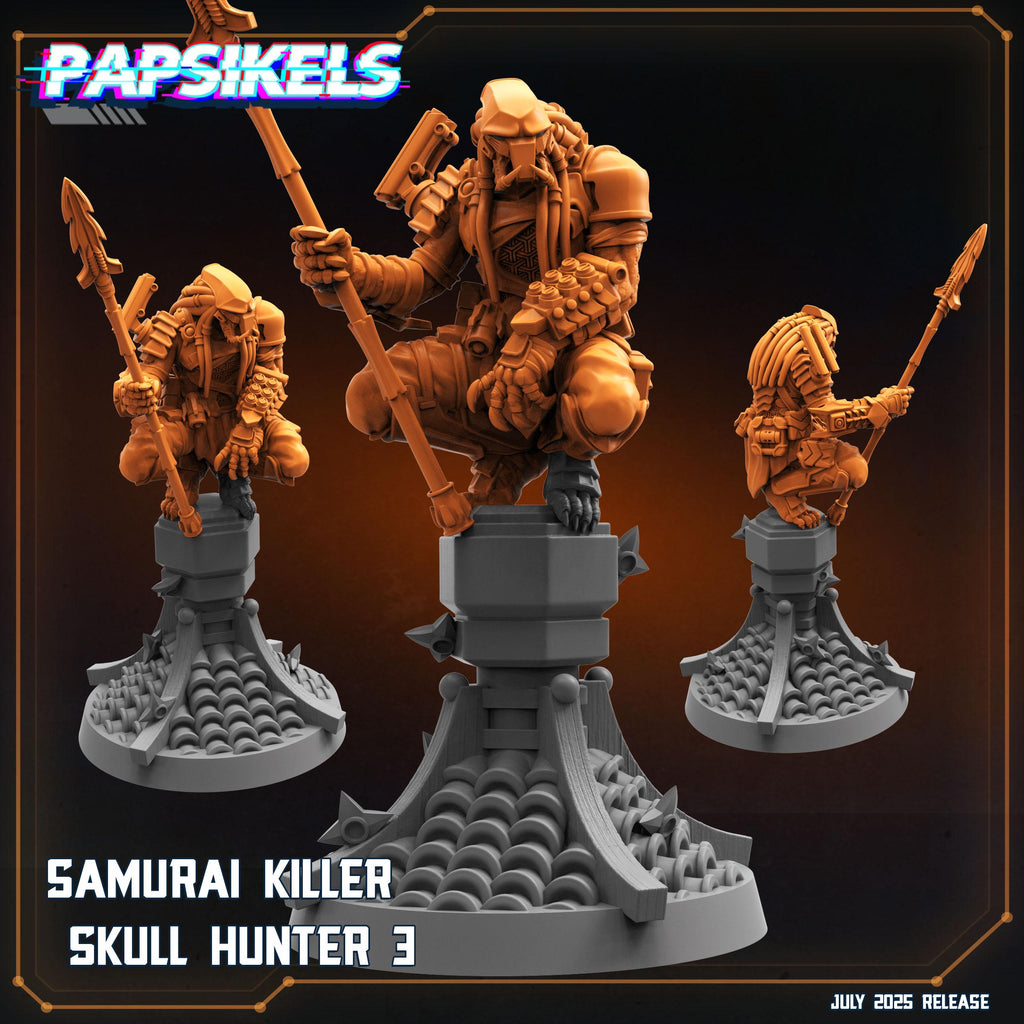Samurai Alien Skull Hunter Miniature: 28mm/32mm Sci-Fi RPG Figure
