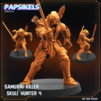 Samurai Alien Skull Hunter Miniature: 28mm/32mm Sci-Fi RPG Figure