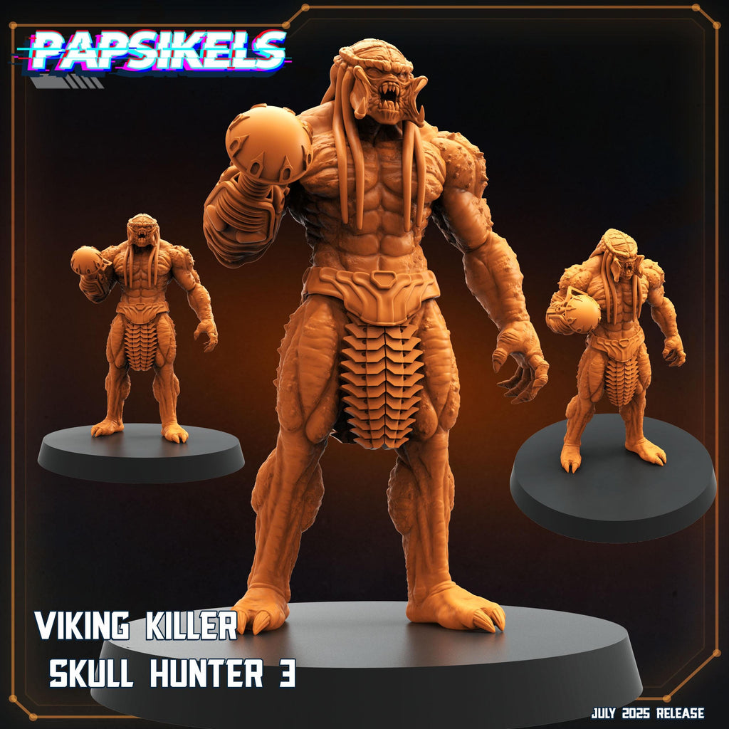 Viking Skull Hunter Miniature: 32mm Sci-Fi Wargame Model by Papsikels