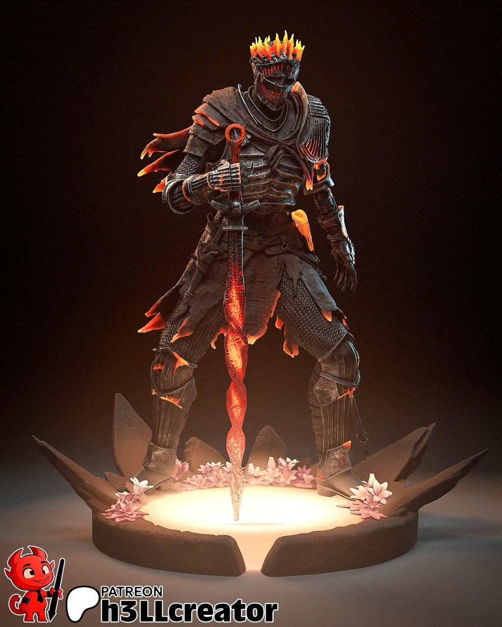 Soul of Cinders Statuette: Dark Souls III Fan Art, DIY Model Kit