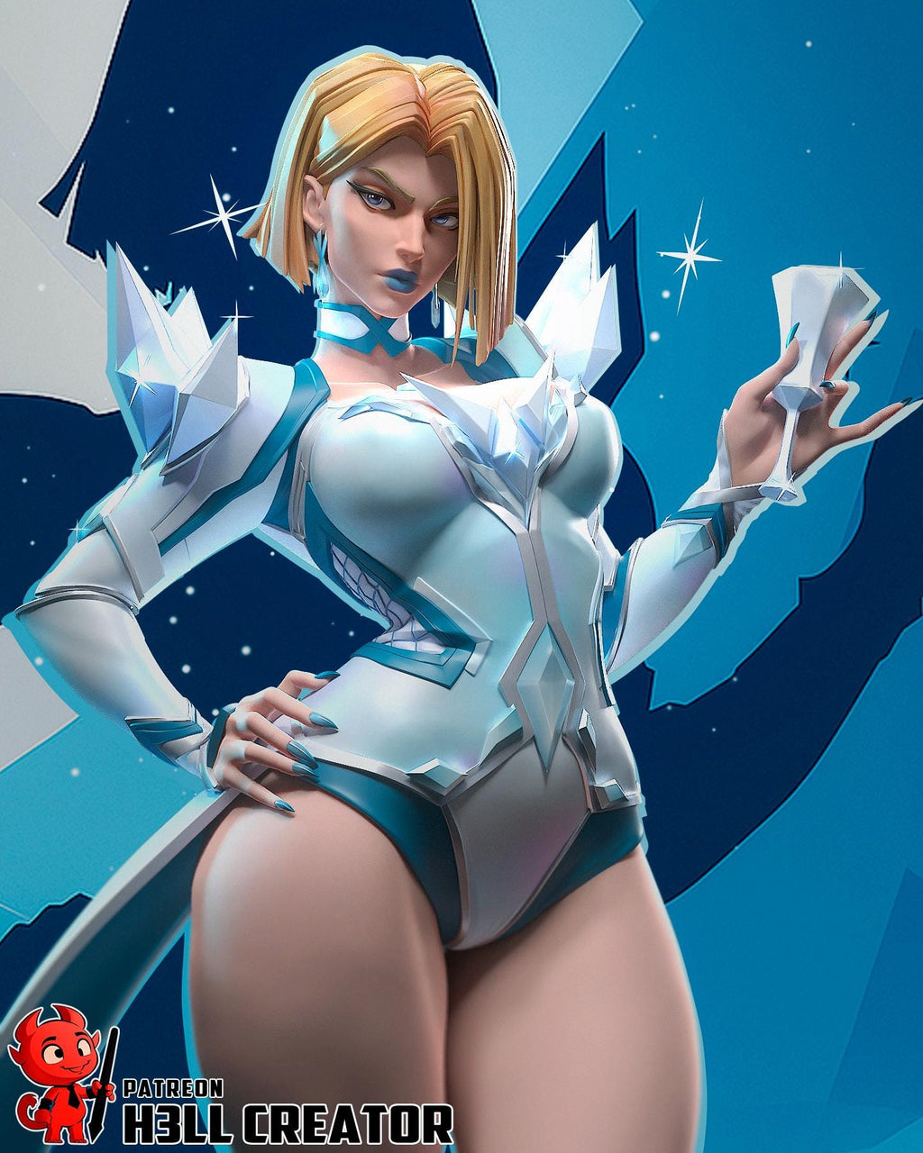 Emma Frost from Marvel Rivals (fan art) | Full Model or Bust | Miniature scale 1:12 | h3LL Creator | DIY Model Kit