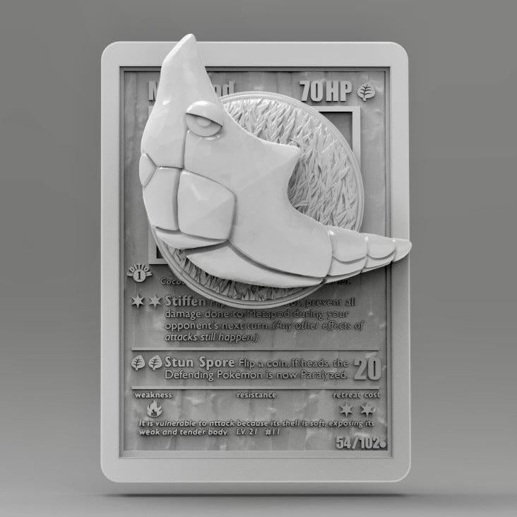 Metapod - 3D Printed Pokemon Card Wall Hanger | Fan Art | Pokemon TCG | Resin Model | ABC3D Models