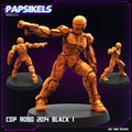 Cyberpunk Cop Robo 2014 Miniature: 28/32mm Resin Model - Papsikels