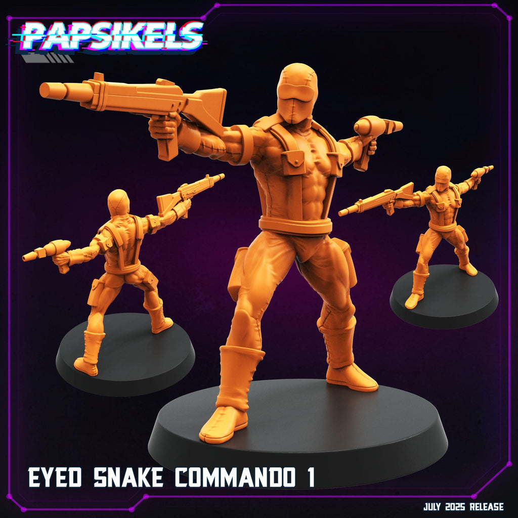 Cyberpunk Eyed Snake Commando Miniature: 28mm Resin RPG Figure