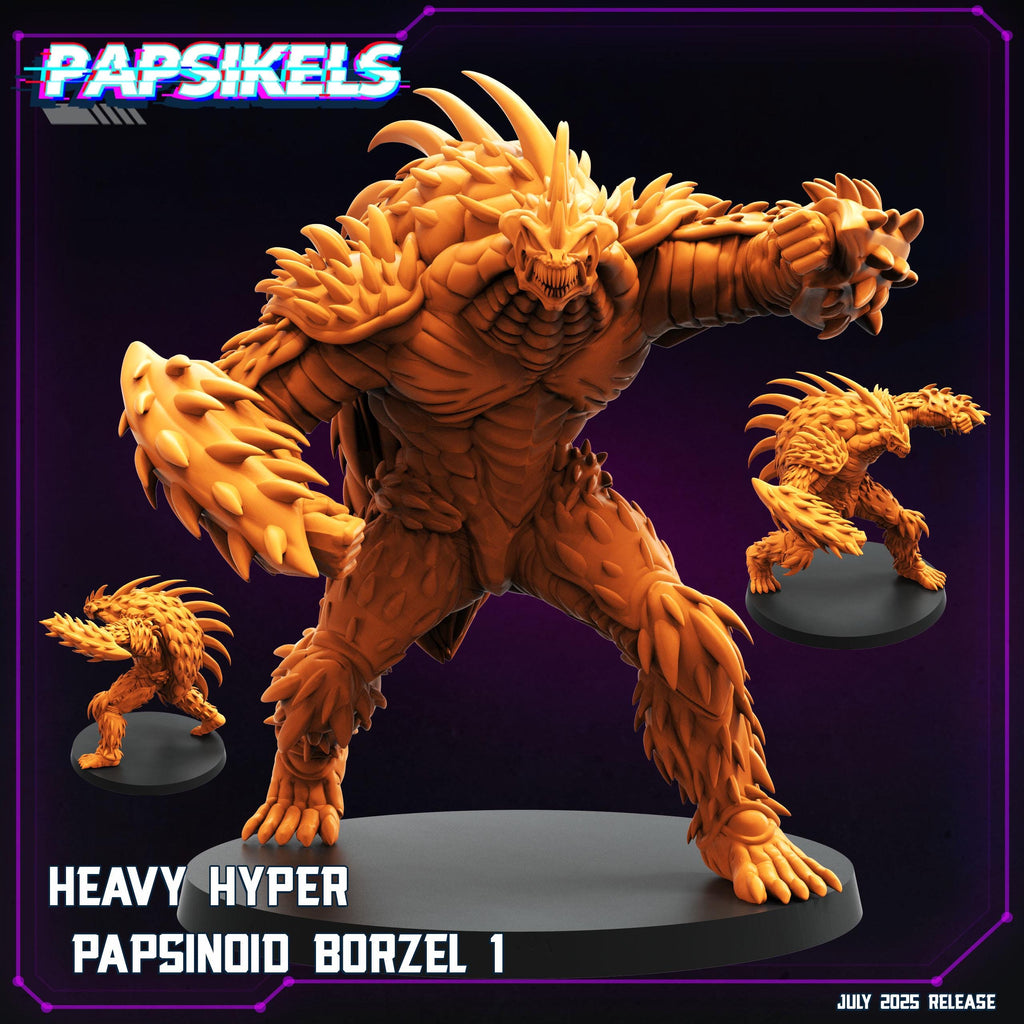 Cyberpunk Heavy Hyper Papsinoid Borzel Miniature: 3D Printed Resin Model, 28/32mm